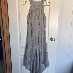 Chic Sleeveless Gray High-Low Dress